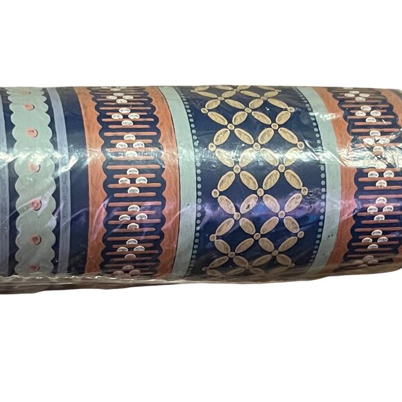 Vintage C&A Wallcoverings Wallpaper – Blue Brown Pink Floral Stripe – NEW 1 Bolt - Picture 15 of 15